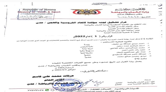 برئاسة العميد أحمد بن عفيف.. صدور قرار بتشكيل اتحاد الفروسية والهجن بعدن