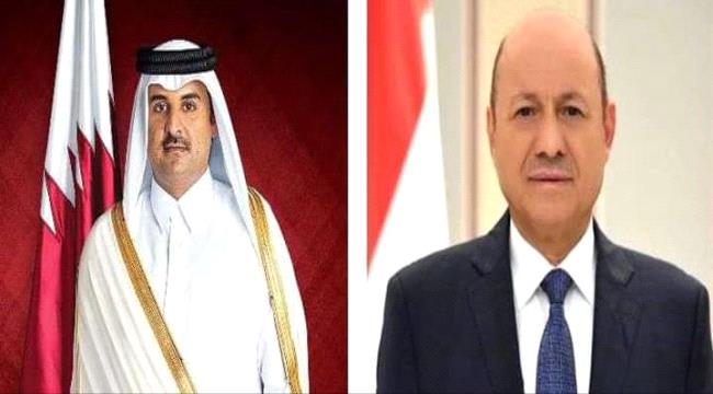 الرئيس العليمي يتلقى برقيتي تهنئة من أمير قطر ونائبه