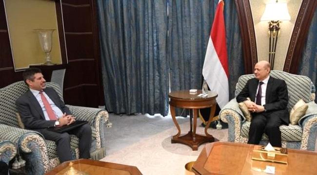 الرئيس العليمي يستقبل السفير الاميركي للبحث في دعم الاصلاحات الاقتصادية والخدمية