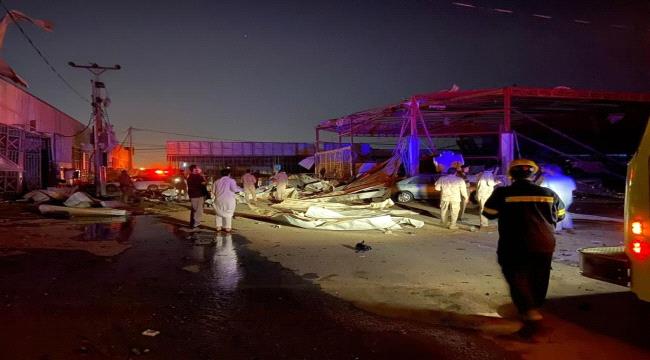 التحالف ينشر صورا و فيديو لاستهداف حوثي وحشي طال المنطقة الصناعية جنوب السعودية