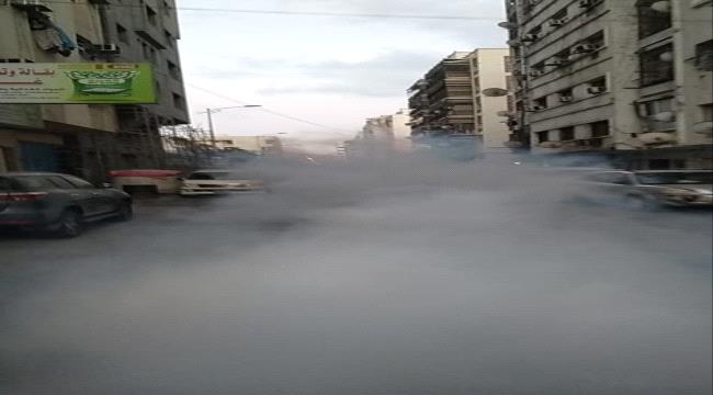 تدشين اعمال الرش الضبابي في المعلا 
