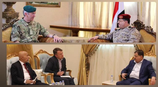 وزير الدفاع يبحث مع الملحقين العسكريين الامريكي والبريطاني تعزيز التعاون العسكري   