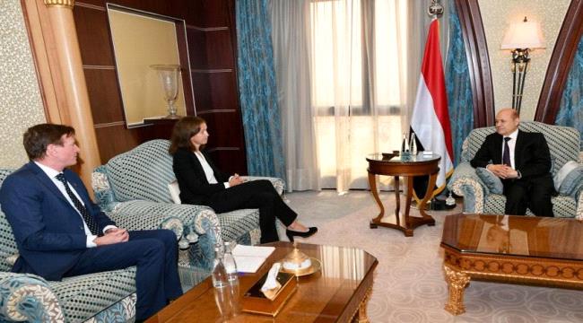 الرئيس العليمي يستقبل مبعوثة وسفير مملكة النرويج