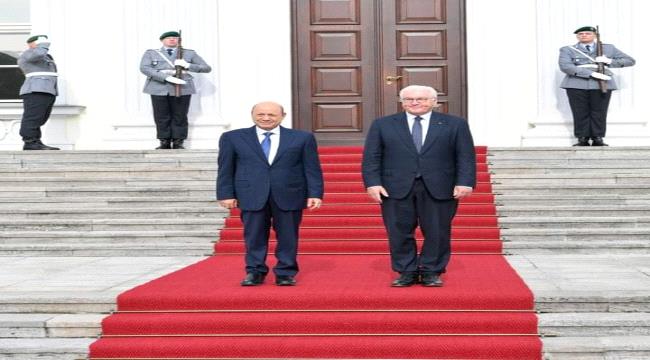الرئيس العليمي يبحث والرئيس الالماني مستجدات الوضع اليمني