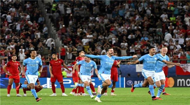 مانشستر سيتي يتوج بطلا للسوبر الأوروبي بالفوز على إشبيلية