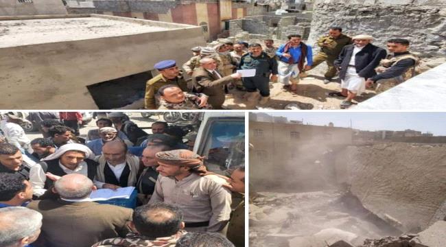 الوكيل "المخلافي" يشرف على أعمال حملة إزالة المنازل المخالفة والعشوائيات في تعز