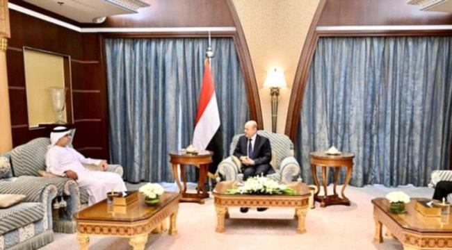 العليمي يشيد بدور الإمارات وتدخلاتها الإنسانية في اليمن