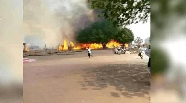 نيران من باطن الأرض تلتهم قرية سودانية