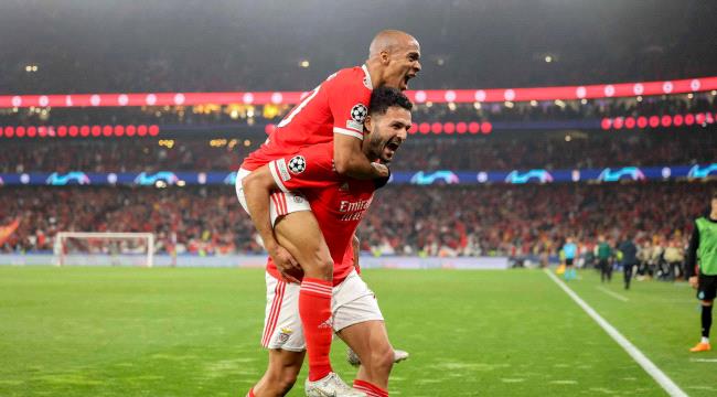 بنفيكا يقسو على كلوب بروج ويبلغ ربع نهائي دوري ابطال اوروبا