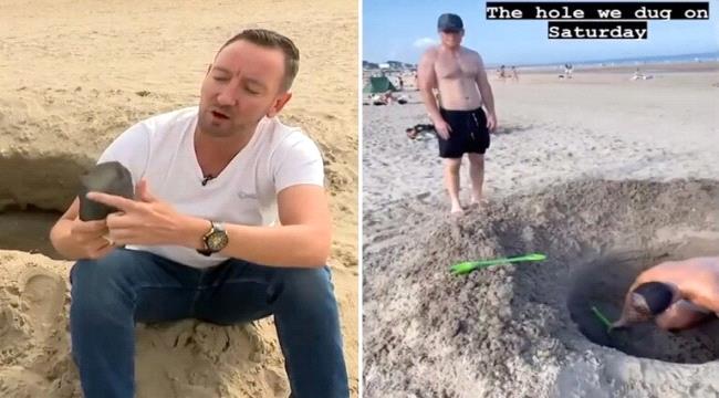 حفرة كبيرة على شاطئ أوروبي تثير الجدل.. فضائيون أم نيزك؟