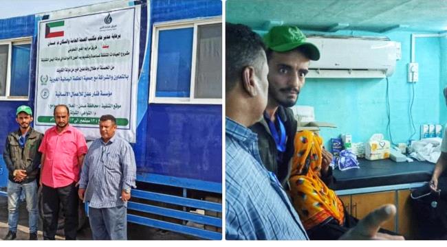 القباطي يزور العيادة المتنقلة في مخيم النازحين بالصوامع في المعلا
