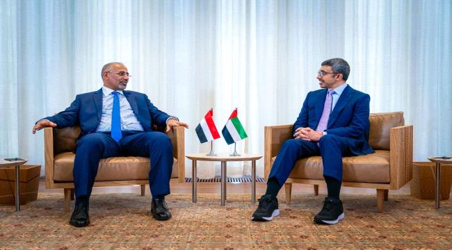 وزير الخارجية الاماراتي يلتقي نائب رئيس مجلس القيادة الرئاسي اليمني في نيويورك