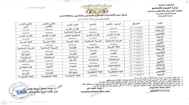 جدول مزدحم للاختبارات النهائية لطلاب التعليم الأساسي والثانوي